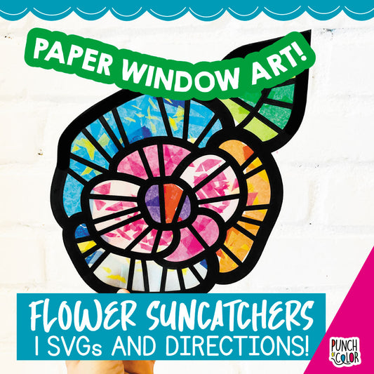 Flower suncatcher activity download for kids.