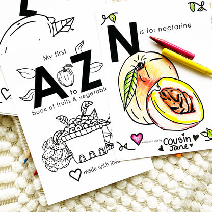 Baby Shower Alphabet Book - Vegatables and Fruits