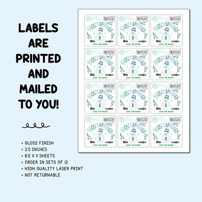 Personalized Christmas Cookie Labels - Snowman