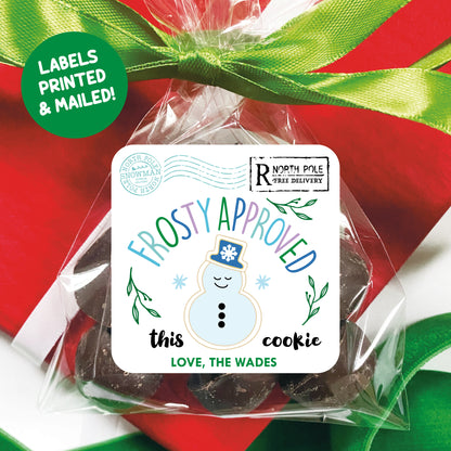 Personalized Christmas Cookie Labels - Snowman