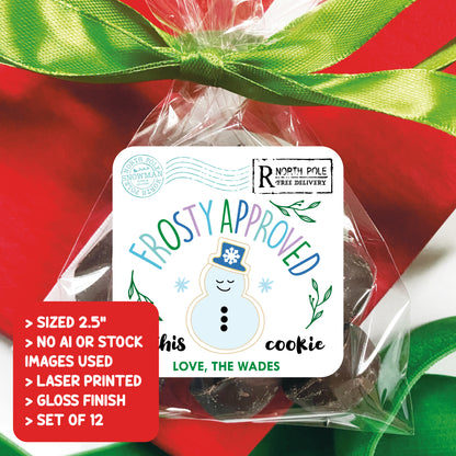 Personalized Christmas Cookie Labels - Snowman