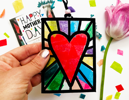 Bulk Heart Paper Stained Glass Valentine's Craft