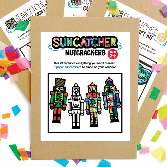Paper nutcracker arts and crafts suncatcher activity for kids
