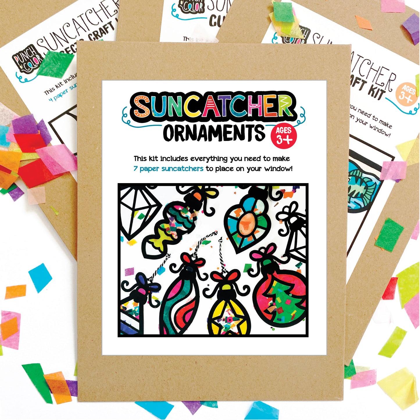Paper ornament suncatcher arts and crafts kit for preschool party