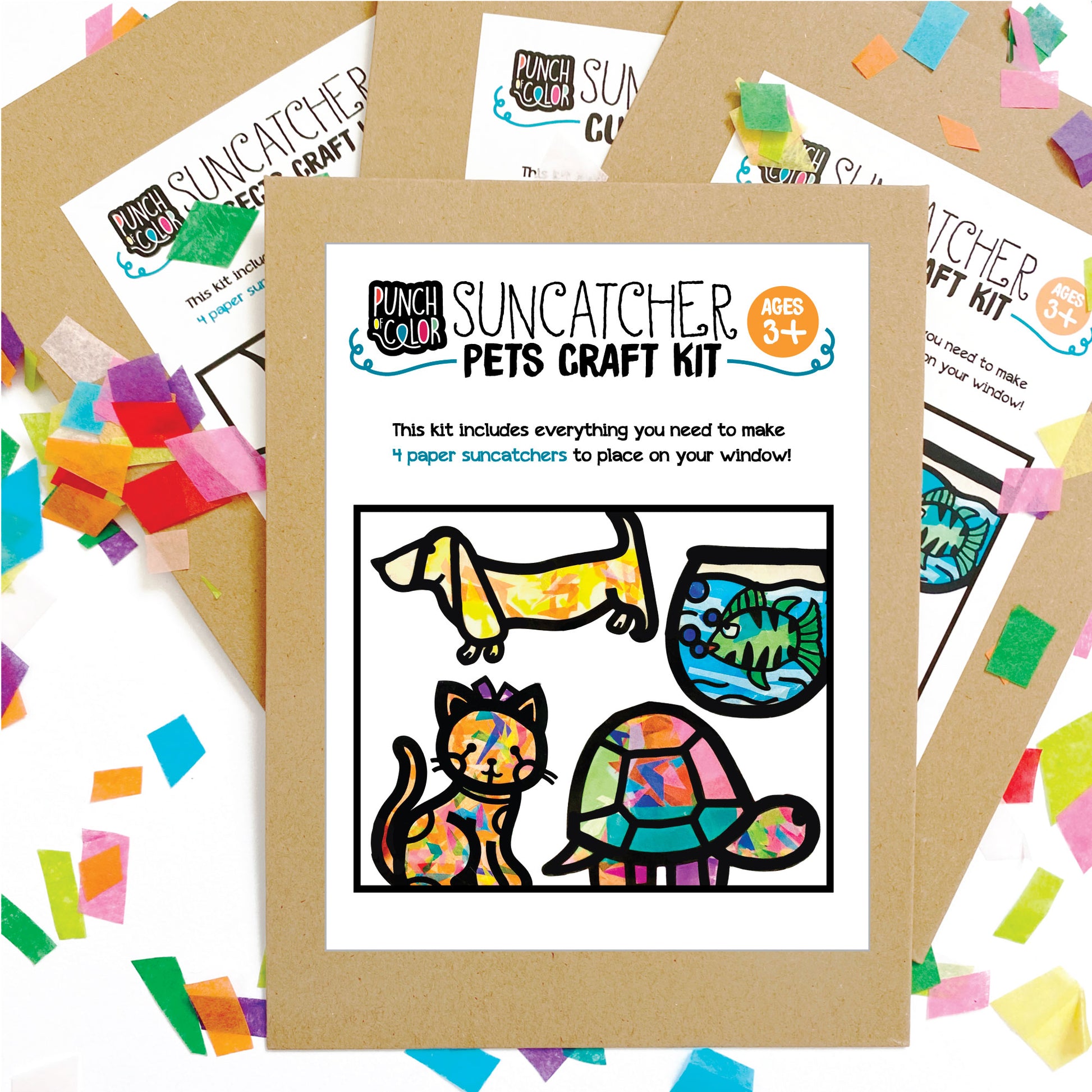 Pets suncatcher arts and crafts kit for kids who love animals