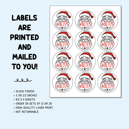 Personalized Santa Claus Christmas Gift Labels