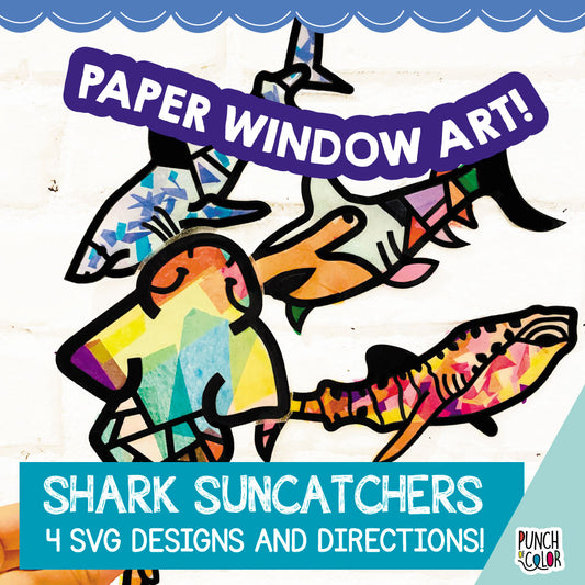 Sharks paper craft for preschool students.