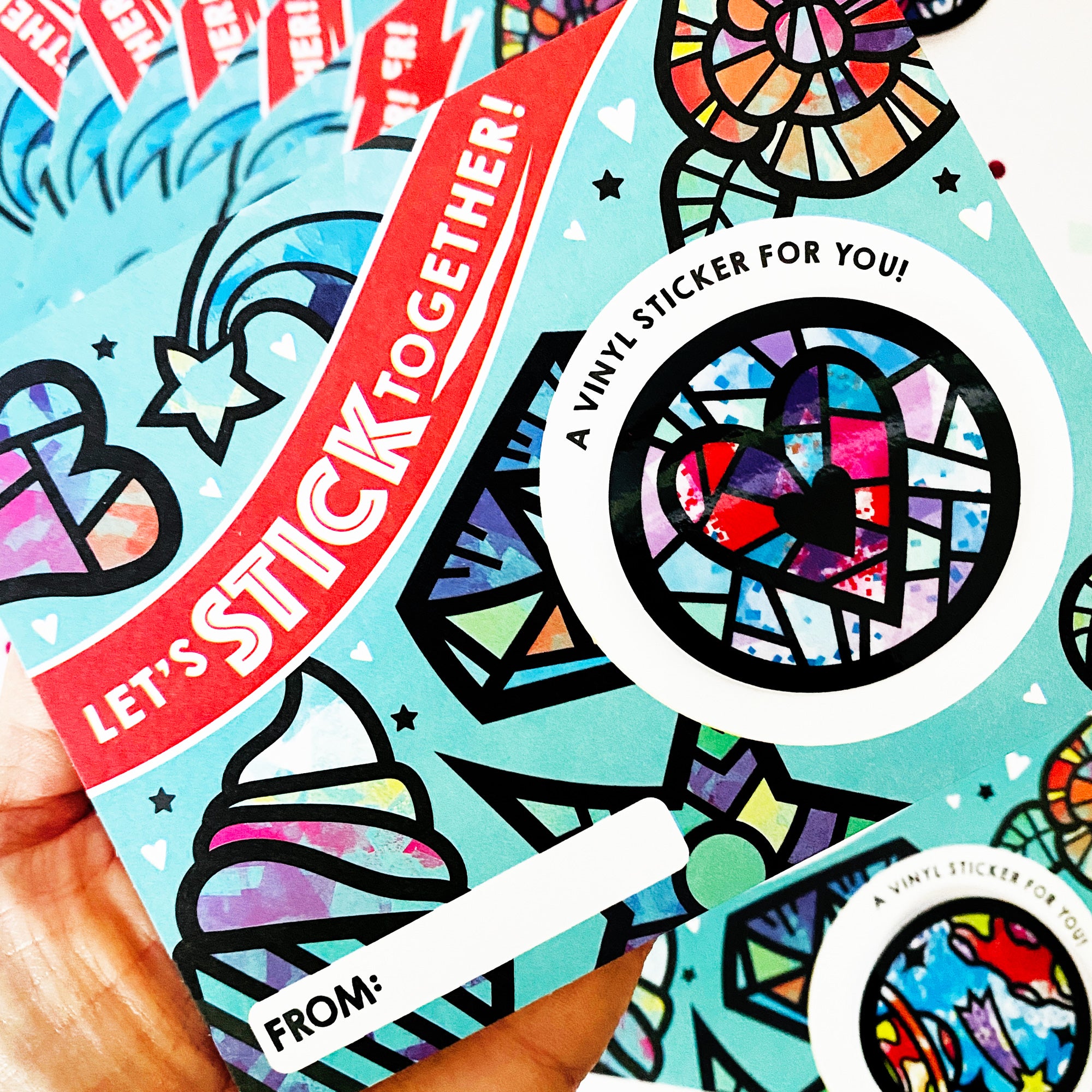 Sticker Valentine's Day Cards (set of 12) – PunchofColor