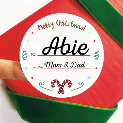 Personalized Christmas Gift Labels - Merry Christmas