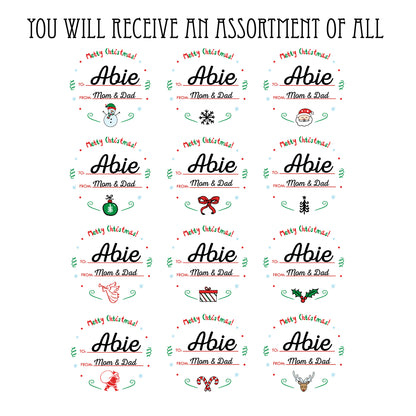 Personalized Christmas Gift Labels - Merry Christmas