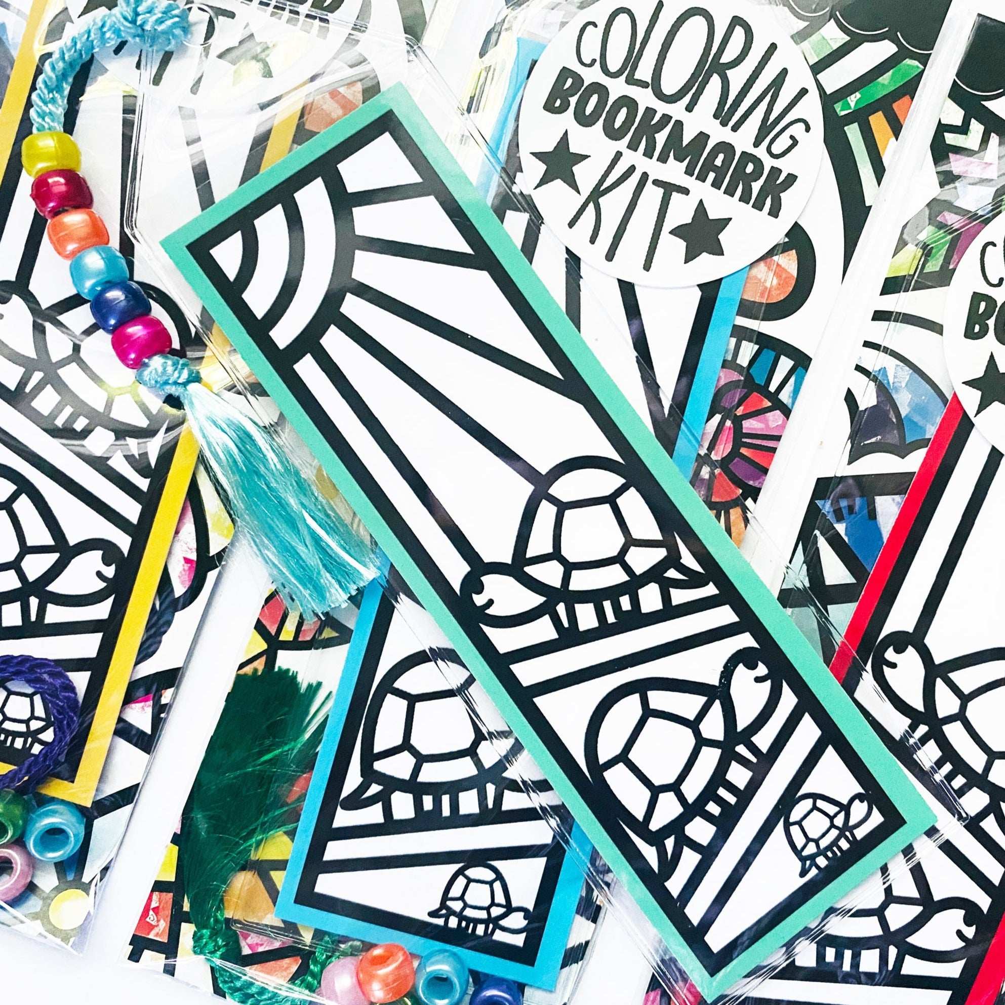 Turtle Coloring Bookmark Kit PunchofColor