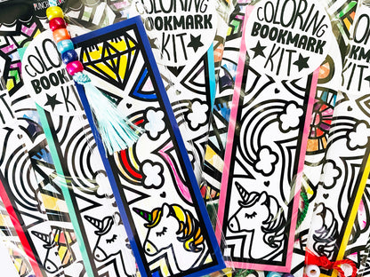 Unicorn Coloring Bookmark Kit