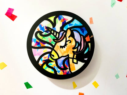 Unicorn Stained Glass Vinyl Sticker