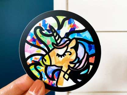 Unicorn Stained Glass Vinyl Sticker