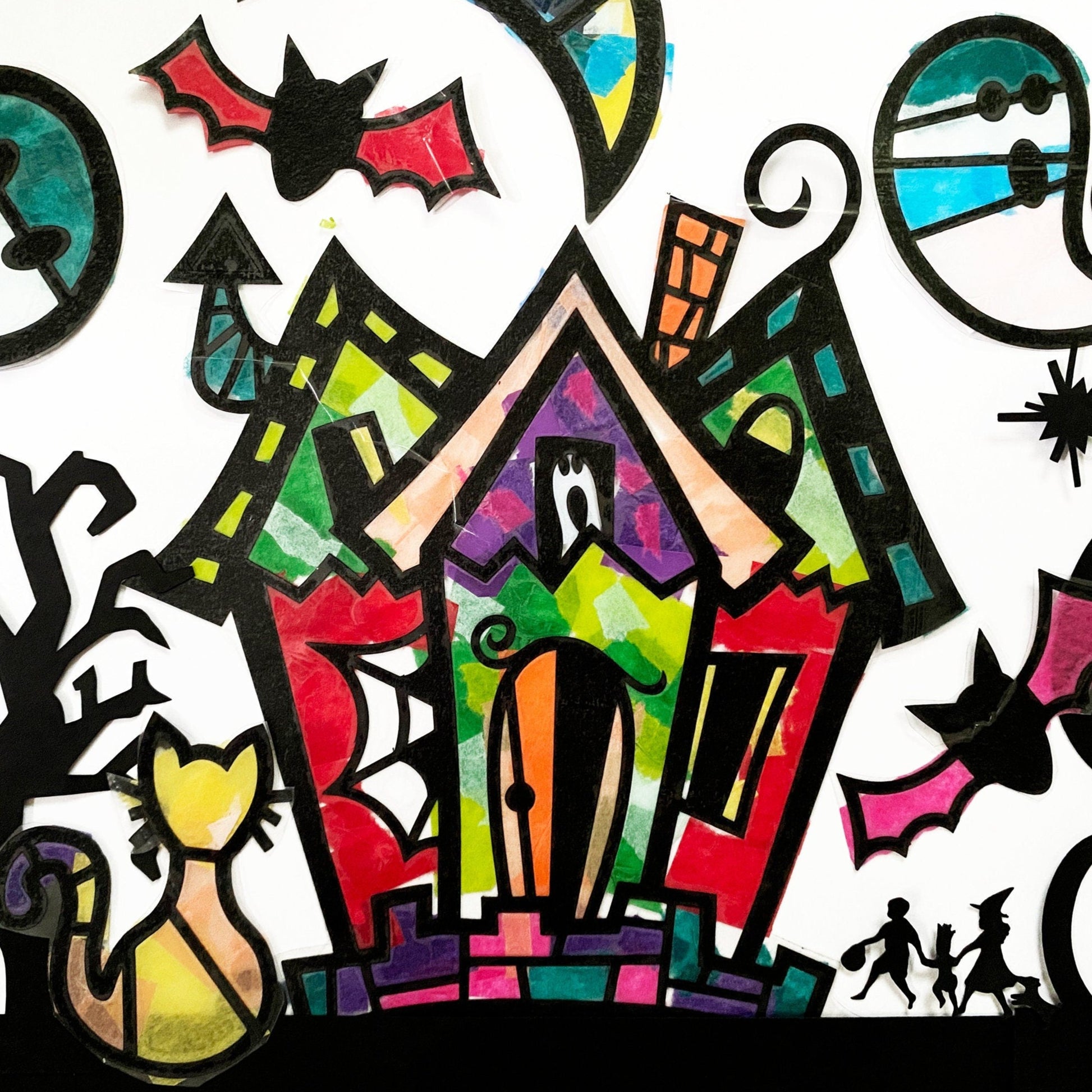Haunted House craft kit for kids. Halloween activity for party.