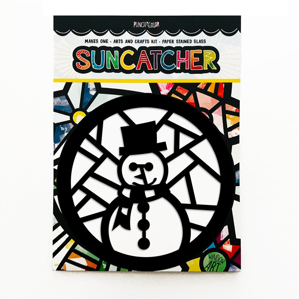 Snowman arts and crafts suncatcher kit for kids