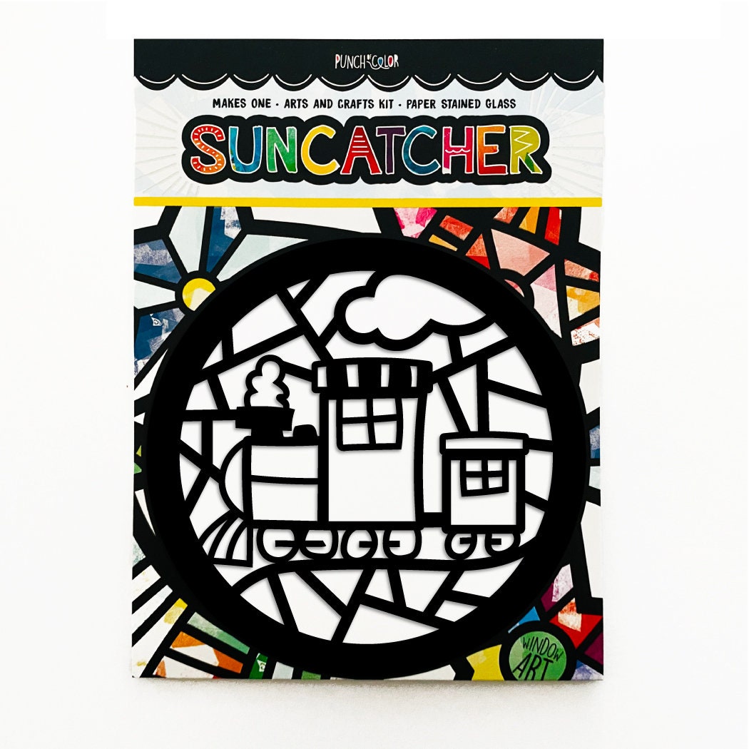 Train arts and crafts suncatcher kit for kids