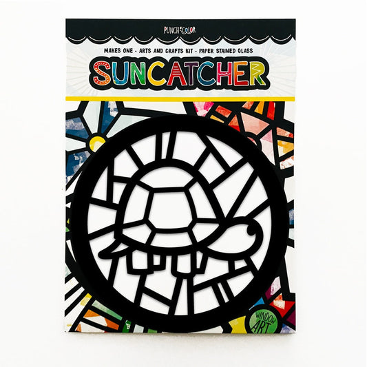 Turtle suncatcher arts and crafts kit for kids party favor.