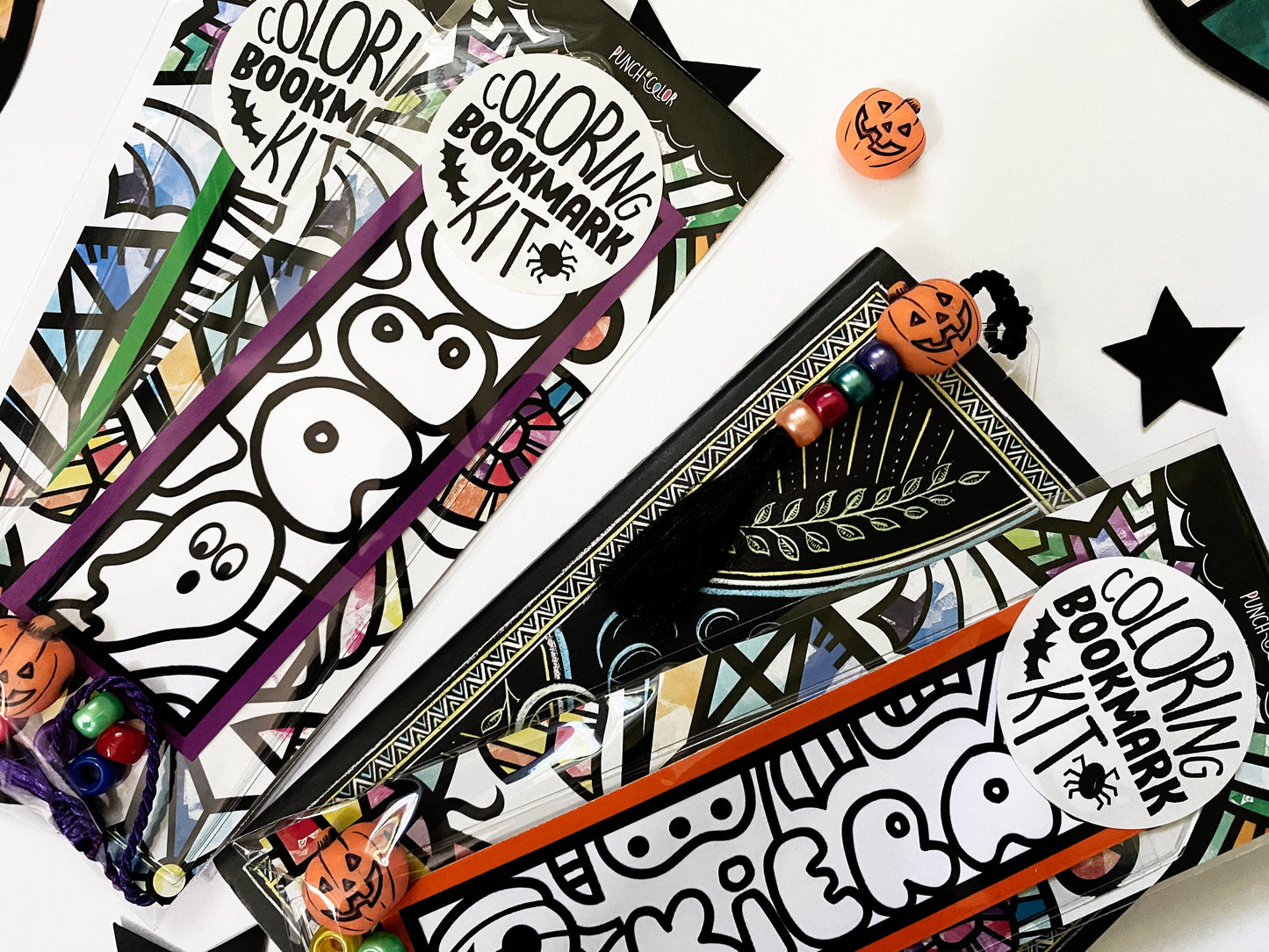 Halloween Coloring Bookmark Kit